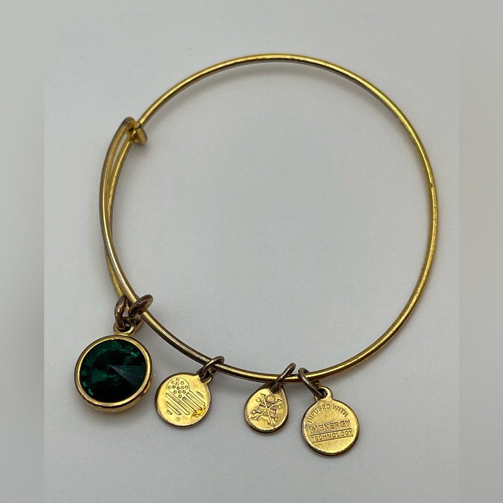 Alex and Ani Emerald Green Charm Bracelet
